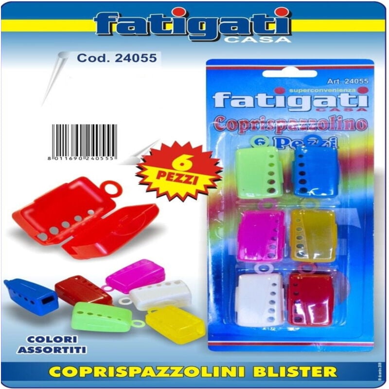 foto del prodotto trade shop traesio set 6 cappucci colorati per spazzolino da denti con gangio copri spazzolini 