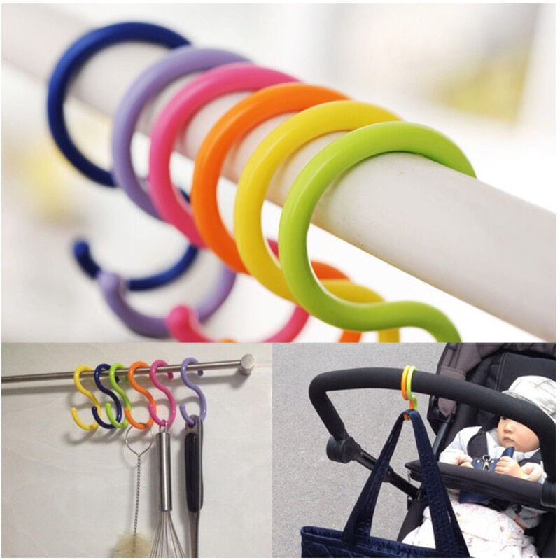 immagine 0 del prodotto trade shop traesio set 6 pezzi ganci a s appendini multiuso plastica colorati gancetti per varie 