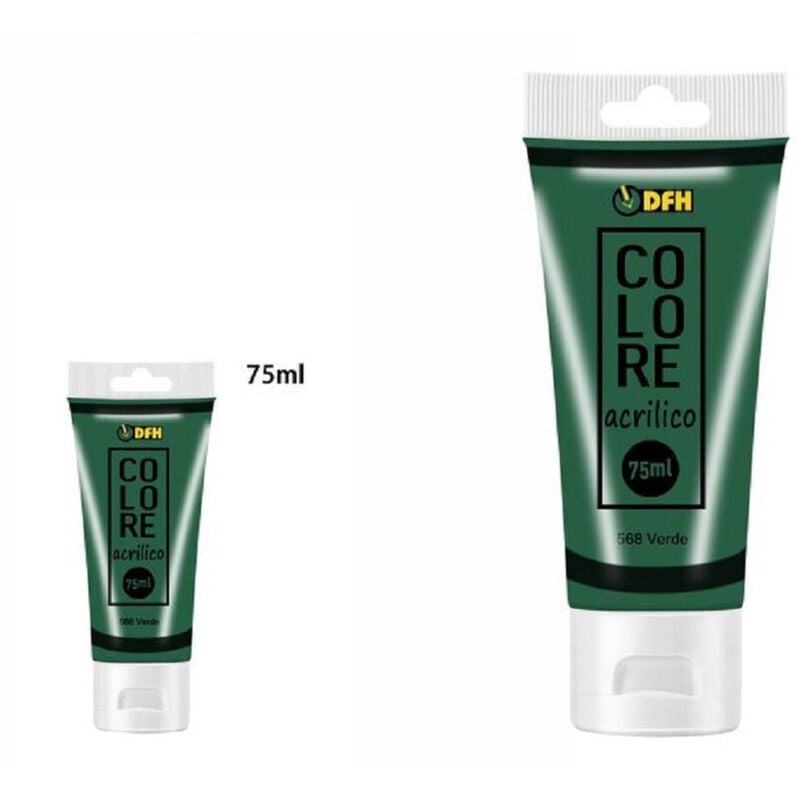 foto del prodotto trade shop traesio set 6 pezzi pittura acrilica vernice confezione colore verde tubo 75 ml 07492 