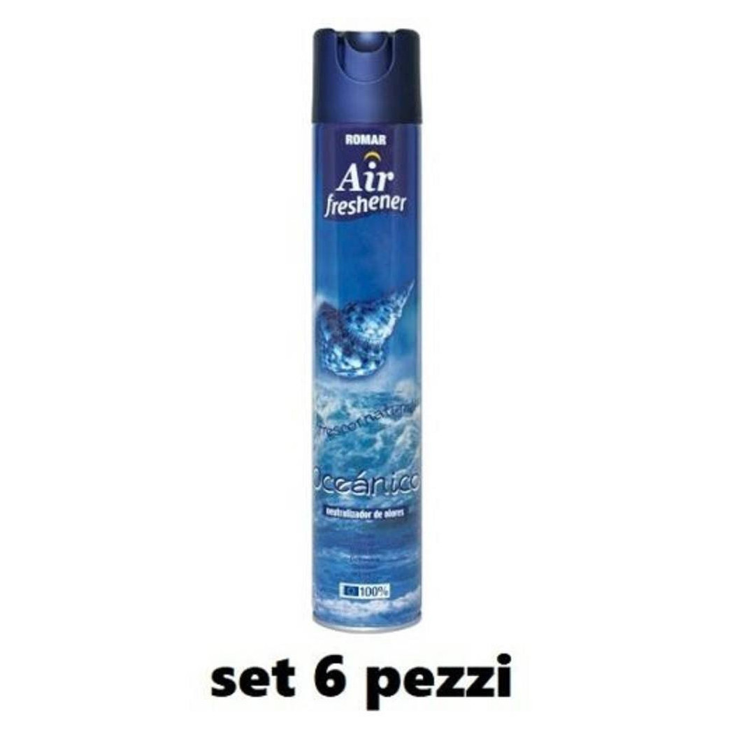 foto del prodotto trade shop traesio set 6 pz deodorante per ambiente spray profumo casa fresco 300 ml oceano 