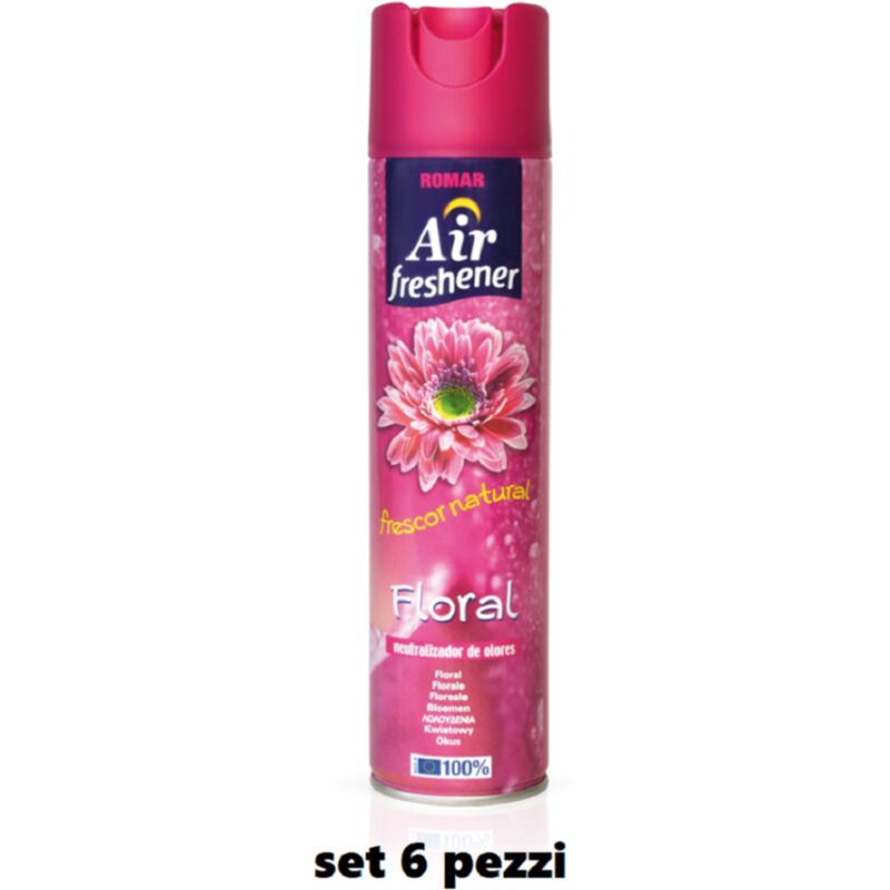 foto del prodotto trade shop traesio set 6 pz deodorante per ambiente spray profumo casa fresco 300ml floreale 