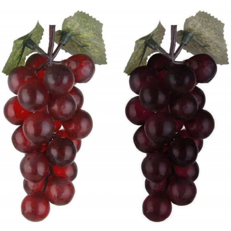 foto del prodotto trade shop traesio set 6 pz grappolo grappoli uva 15cm viola realistici frutta finta centrotavola 
