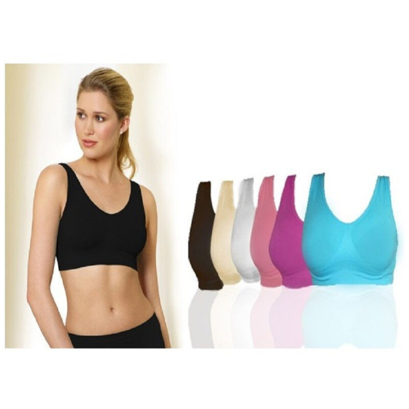 foto del prodotto trade shop traesio set 6 reggiseni senza ferretto e cuciture modellante sportivo donna contenitivo s