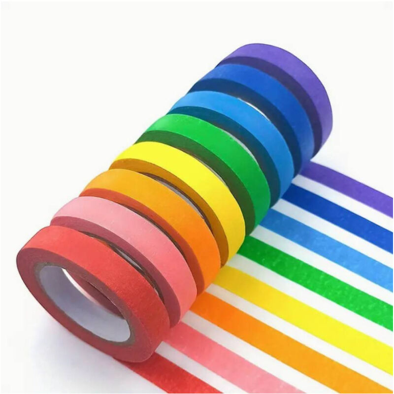 foto del prodotto trade shop traesio set 6 rotoli nastro carta gommata colorata 19mmx15mt adesivo protezioni pittura 