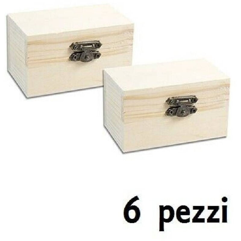 foto del prodotto trade shop traesio set 6 scatoline in legno decoupage portagioie scatola cofanetto 8,8x5x5,5cm 
