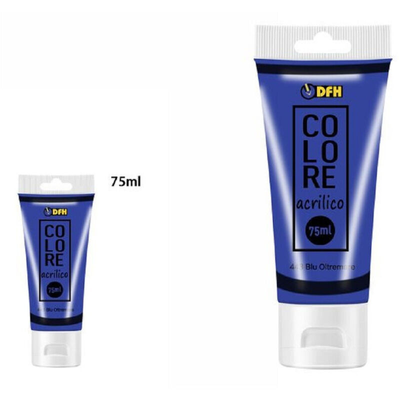 foto del prodotto trade shop traesio - set 6pz pittura acrilica vernice confezione colore blu oltremare tubo 75ml 07493 -