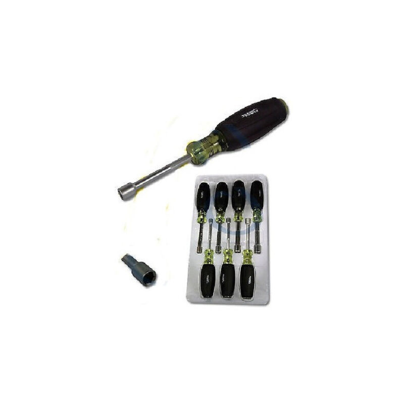 foto del prodotto trade shop traesio set 7 cacciaviti cacciavite a impatto cr v bussola cromo vanadio ergonomici 