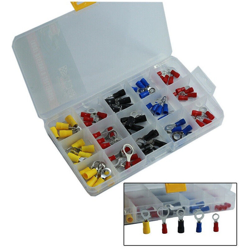 foto del prodotto trade shop traesio set 75 connettori tondi a innesto terminali elettrici preisolati 75 pz 