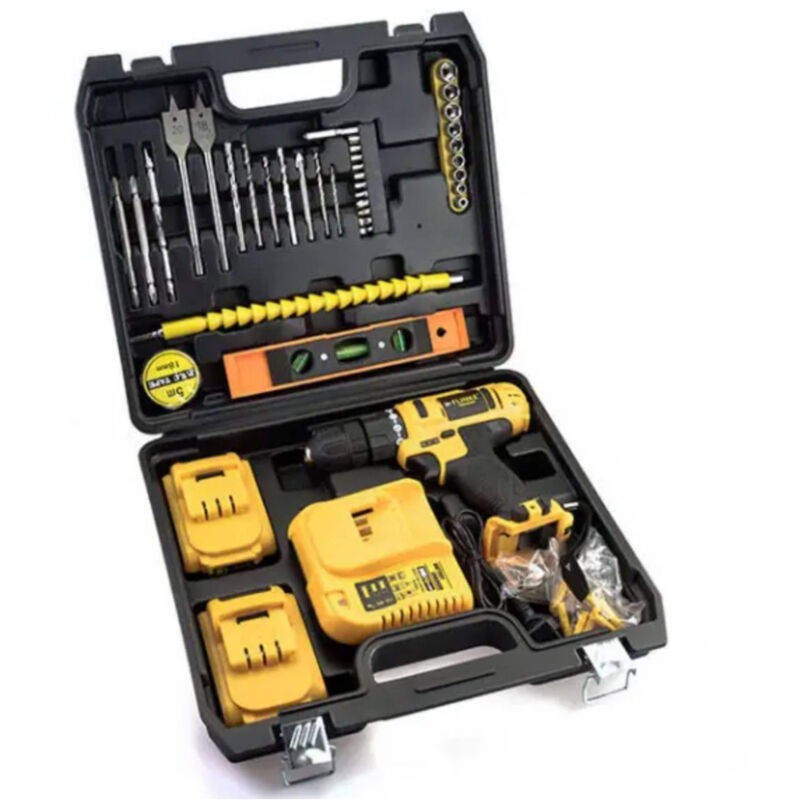 foto del prodotto trade shop traesio set 78 pz trapano avvitatore a batteria 24v litio ricaricabile accessori valigia 