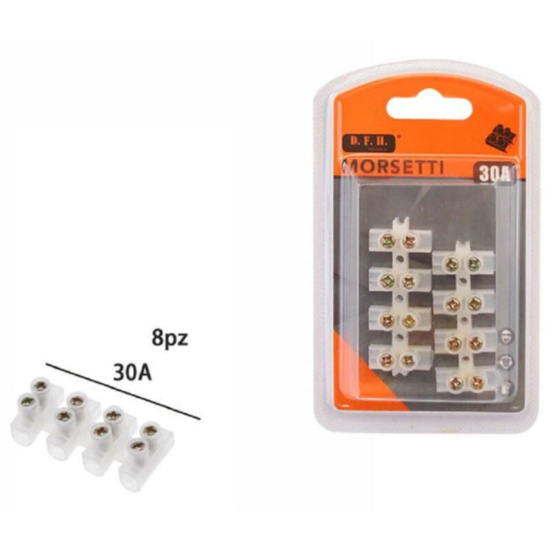 foto del prodotto trade shop traesio set 8 pezzi morsetti mammut staccabili 30a connettori isolante terminale 07121 