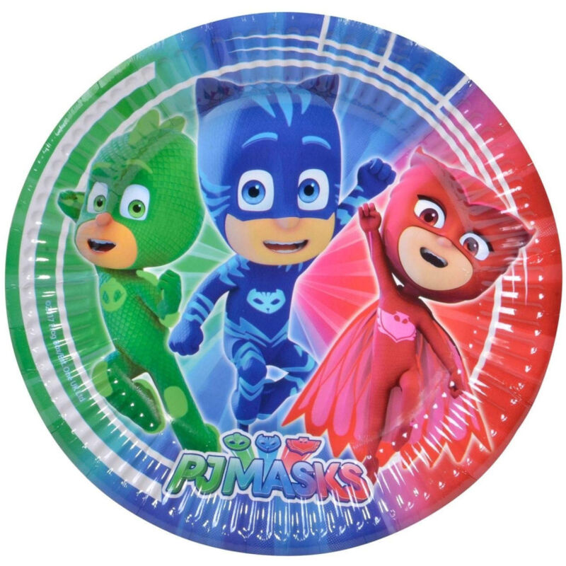 foto del prodotto trade shop traesio set 8 pezzi piatti usa e getta piatto 19.5 cm pj mask nickelodeon pijamax 