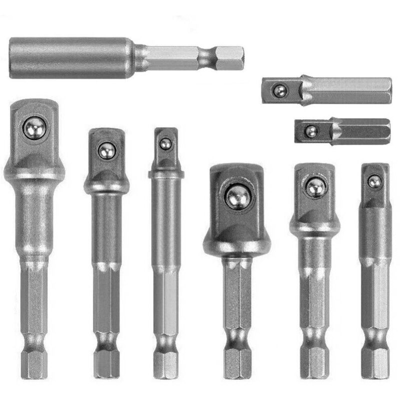foto del prodotto trade shop traesio set 9 pz adattatori per bussola 1 4 3 8 1 2 per avvitatore trapano sdy 96032 