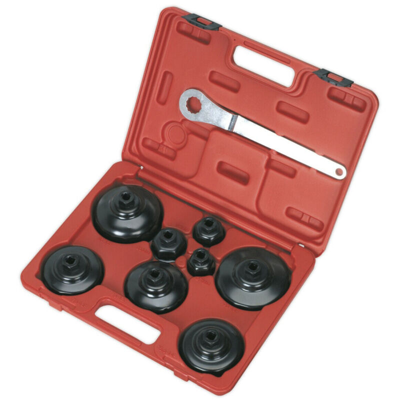 foto del prodotto trade shop traesio set 9 pz chiavi a tazza per filtro olio auto con chiave smontaggio montaggio 