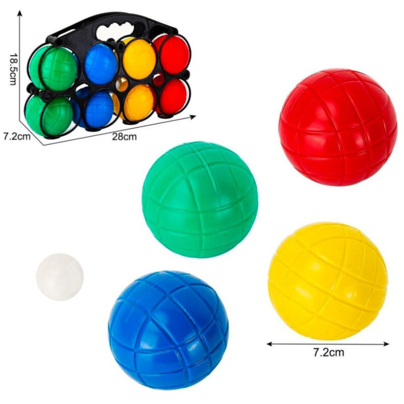 foto del prodotto trade shop traesio set bocce gioco da spiaggia divertente 28x18.5cm 8 bocce colorate pi pallina 