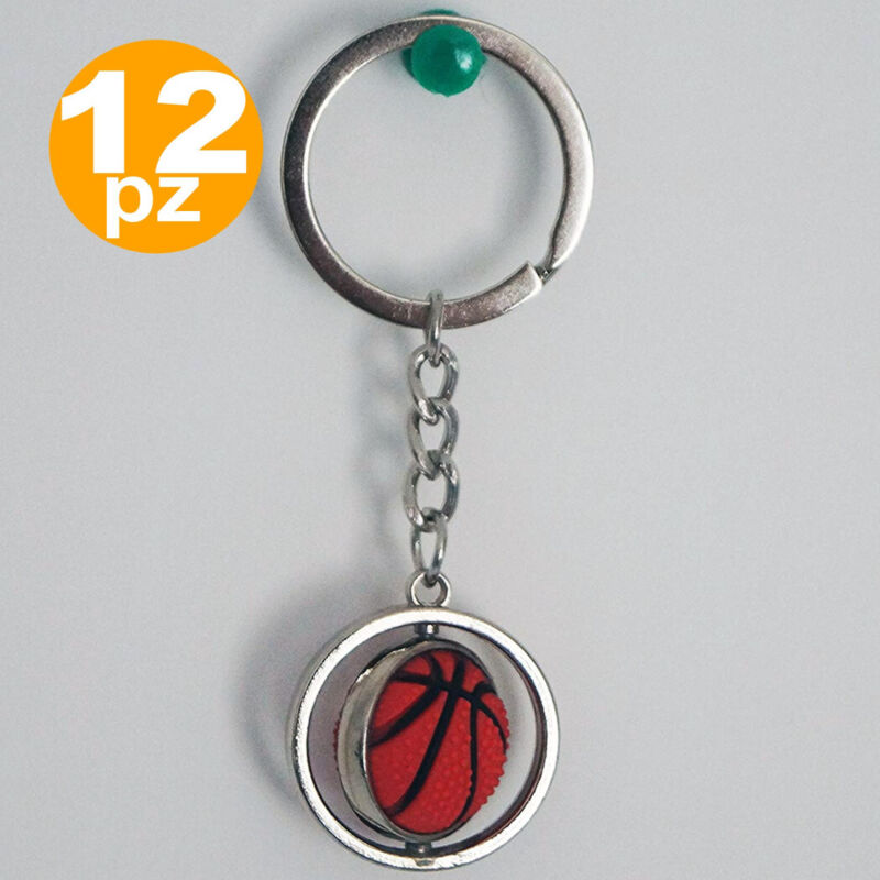 foto del prodotto trade shop traesio set bomboniera bomboniere pallone palla da basket in 3d portachiavi porta chiave 
