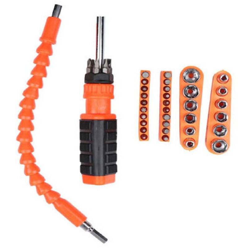 foto del prodotto trade shop traesio set cacciavite 44 pz punte a stella torx croce esagonali bussole albero 94229 