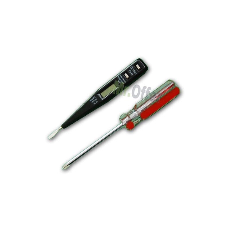 foto del prodotto trade shop traesio set cacciavite cercafase digitale display lcd tester tensione 220v 