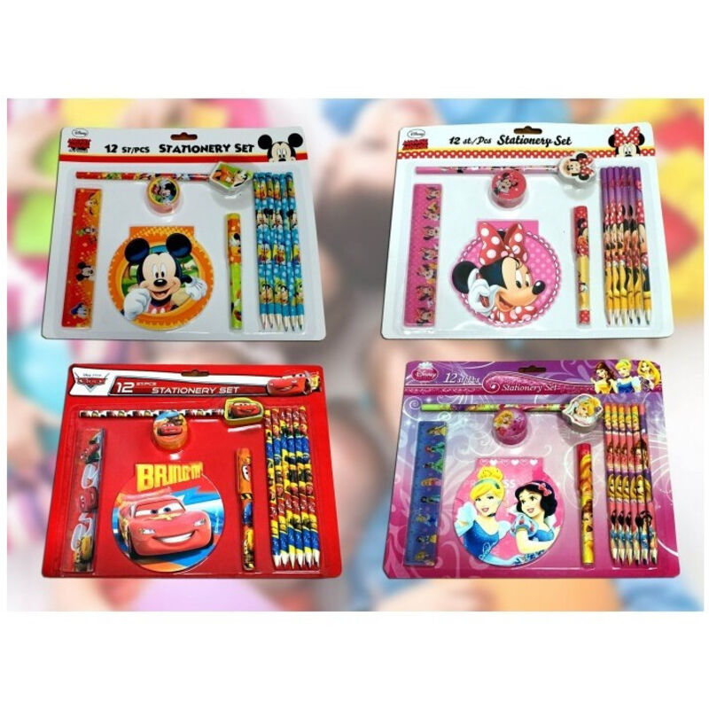foto del prodotto trade shop traesio set cancelleria scuola 12 pezzi con personaggi disney stationary set in blister 