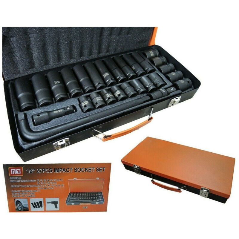 foto del prodotto trade shop traesio set chiavi a bussola ad impatto 27 pz 1 2 inserti misti chiave a l mig 2045 