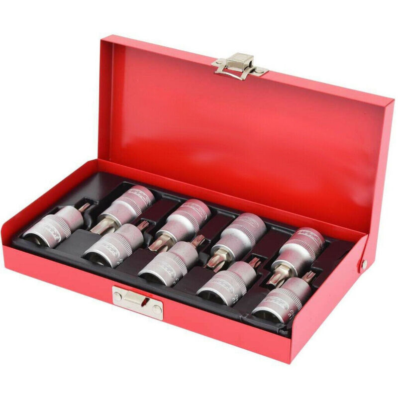 foto del prodotto trade shop traesio set chiavi a bussola torx 9pz 1 2 t20 25 27 30 40 45 50 55 60 t20 t60 box 