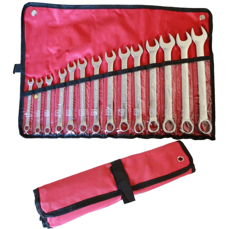 foto del prodotto trade shop traesio set chiavi combinate 14 pz. 8 24 mm fissa e stella acciaio cr v con astuccio 
