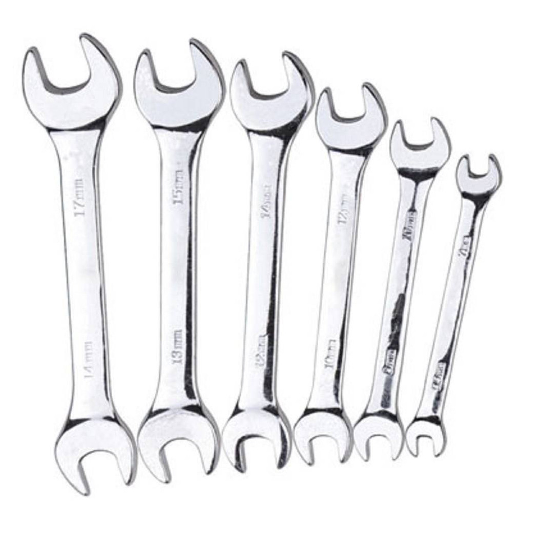 foto del prodotto trade shop traesio set chiavi inglesi 6 pz doppie a forchetta 5.5 17 mm acciaio cromo vanadio 