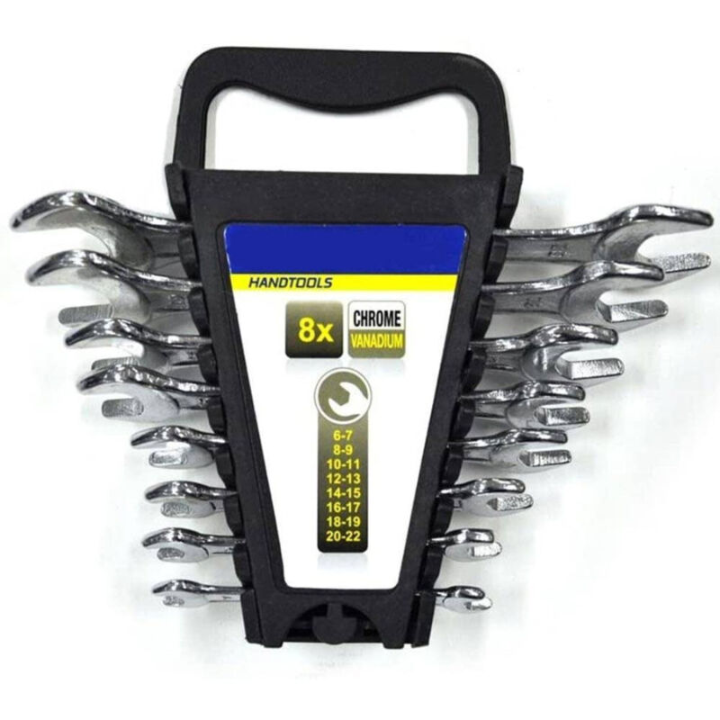 foto del prodotto trade shop traesio set chiavi inglesi combinate 8pz 6 22mm in acciaio cromo vanadio con astuccio 