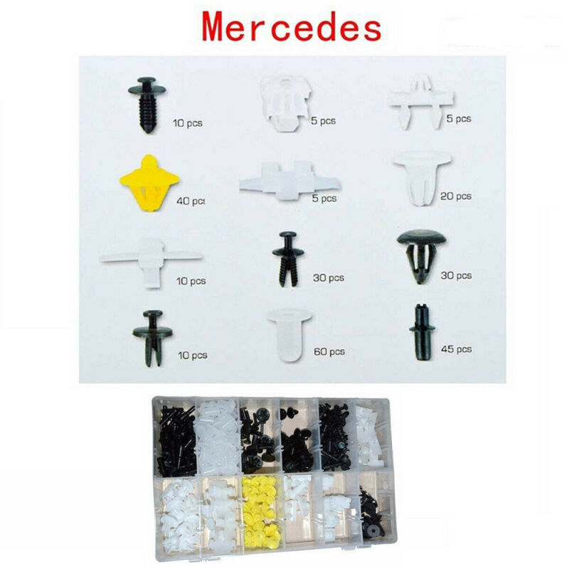 foto del prodotto trade shop traesio - set clip di fissaggio per auto mercedes confezione 270 pezzi ricambi plastica -