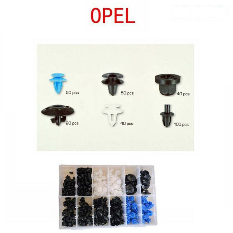 foto del prodotto trade shop traesio set clip di fissaggio per auto opel confezione 300 pezzi ricambi plastica 