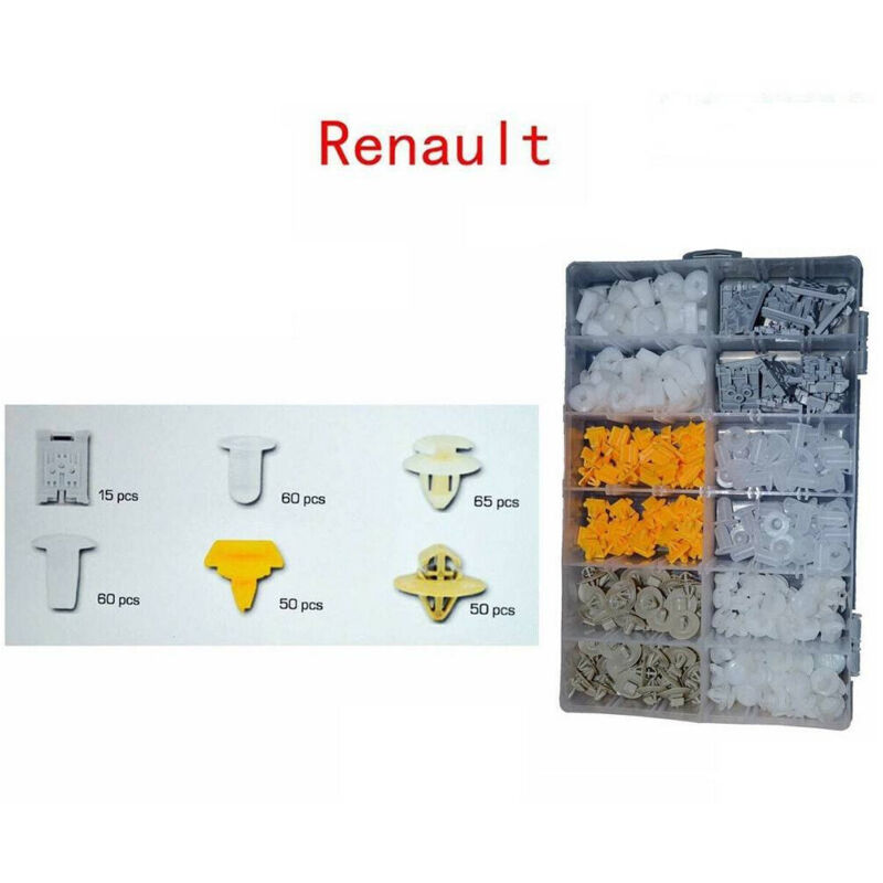 foto del prodotto trade shop traesio set clip di fissaggio per auto renault confezione 300 pezzi ricambi plastica 