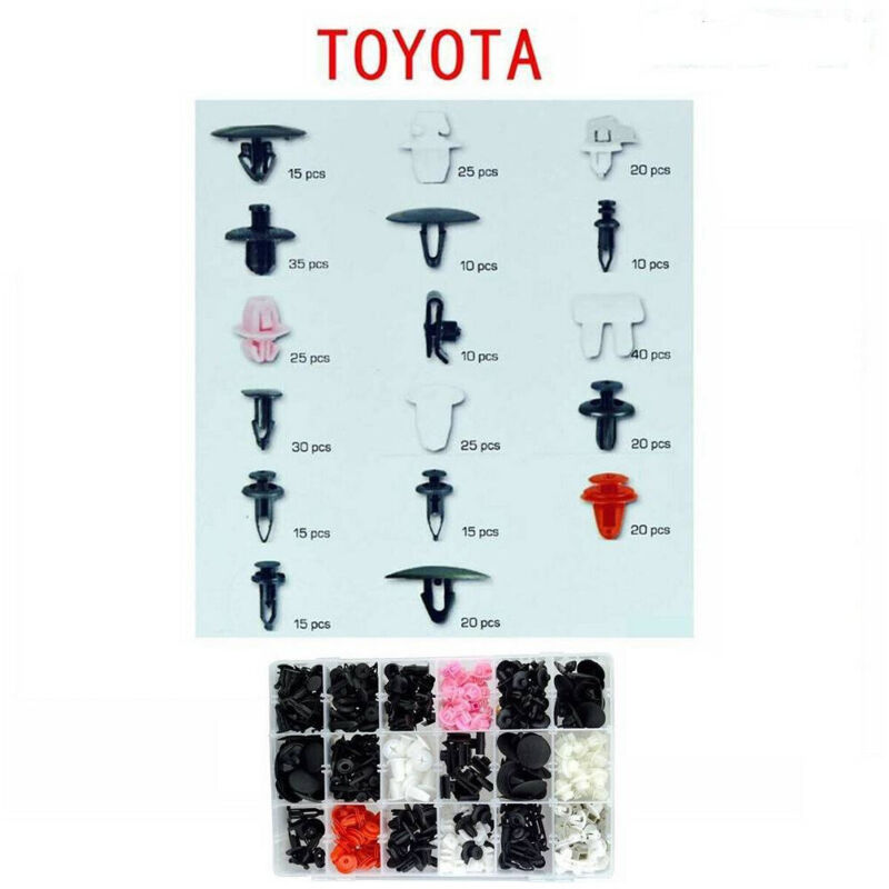foto del prodotto trade shop traesio set clip di fissaggio per auto toyota confezione 350 pezzi ricambi plastica 