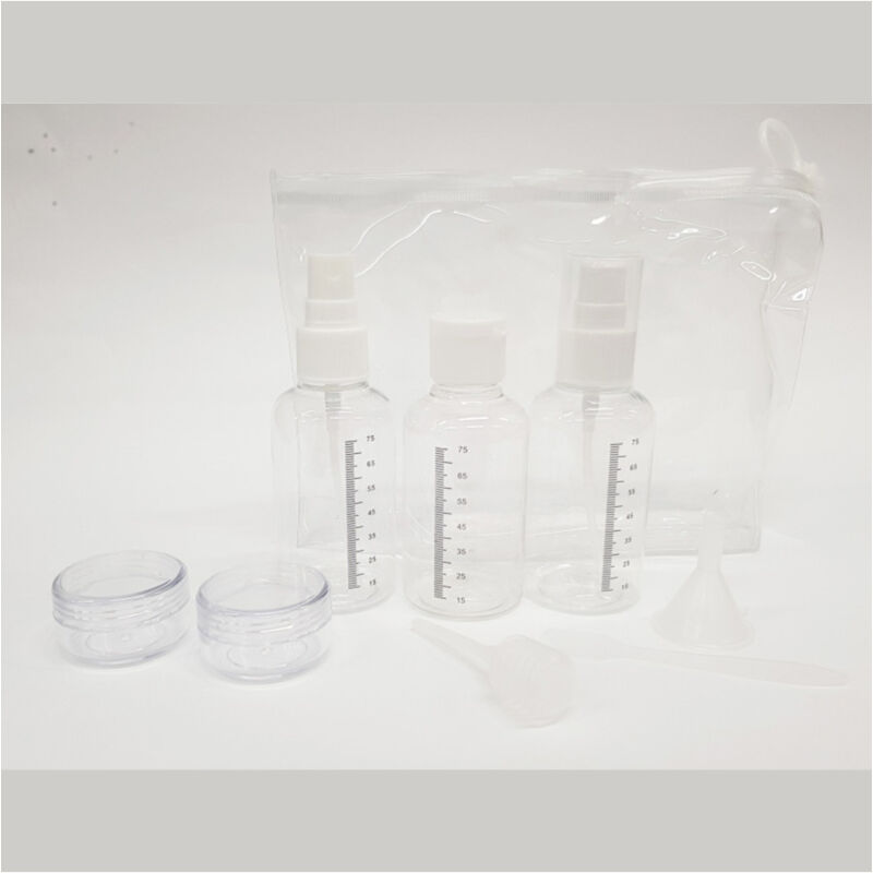 foto del prodotto trade shop traesio set contenitori attrezzi con sacchetto check in aereo liquidi da viaggio creme 