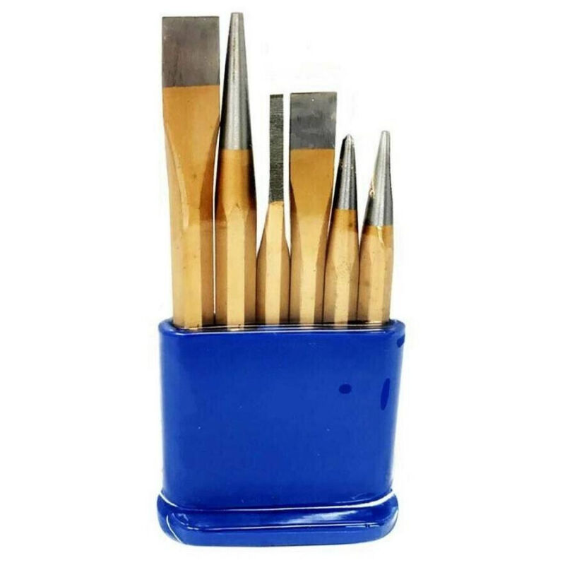foto del prodotto trade shop traesio set da 6 pezzi punzoni caccia spine in acciaio chrome vanadium con contenitore 