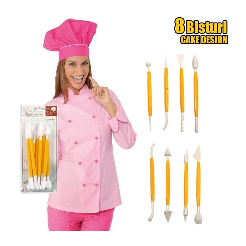 foto del prodotto trade shop traesio set di 8 attrezzi bisturi per modeling cake design torta dolce pasta di zucchero 