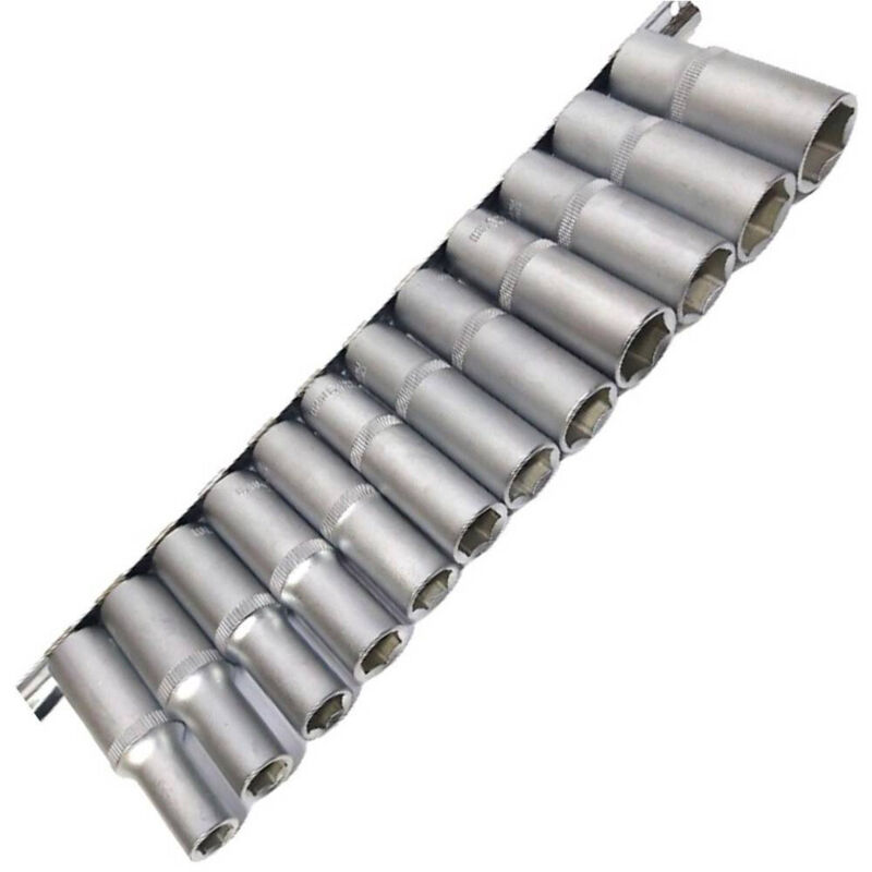 foto del prodotto trade shop traesio - set di chiavi bussola lunghe da 1/2 chrome vanadium 10 a 24 mm 12 pezzi mr70253 -