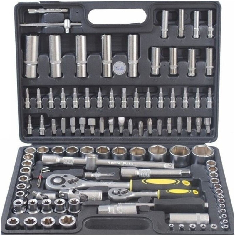 immagine 0 del prodotto trade shop traesio set di chiavi cassetta attrezzi cricchetto bussole boccole inserti kit da 109pz 