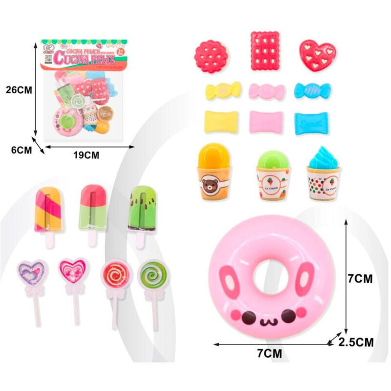 foto del prodotto trade shop traesio set di gelato e dessert dolcetti colorati caramelle giocattolo per bambina 3 