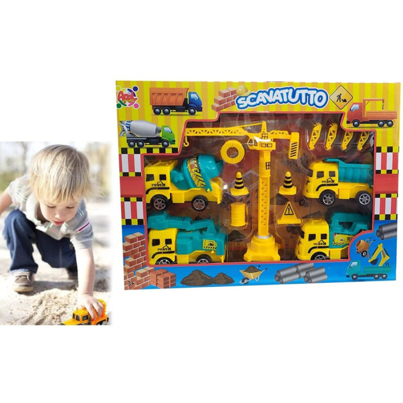 foto del prodotto trade shop traesio set gioco scavatutto per bambini mini gru 3 anni playset modellini accessori 