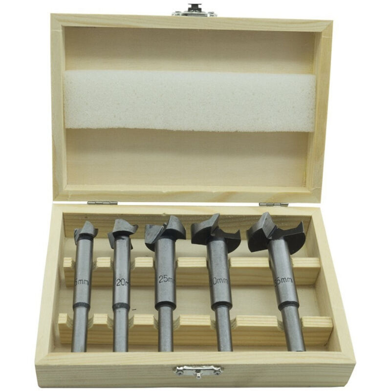 foto del prodotto trade shop traesio set kit 5 frese fresa punte per pantografo verticale legno 8mm 15 20 25 30 35 