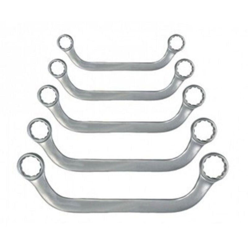foto del prodotto trade shop traesio set kit 5 pezzi chiavi poligonali doppie speciali a u in chrome vanadium 