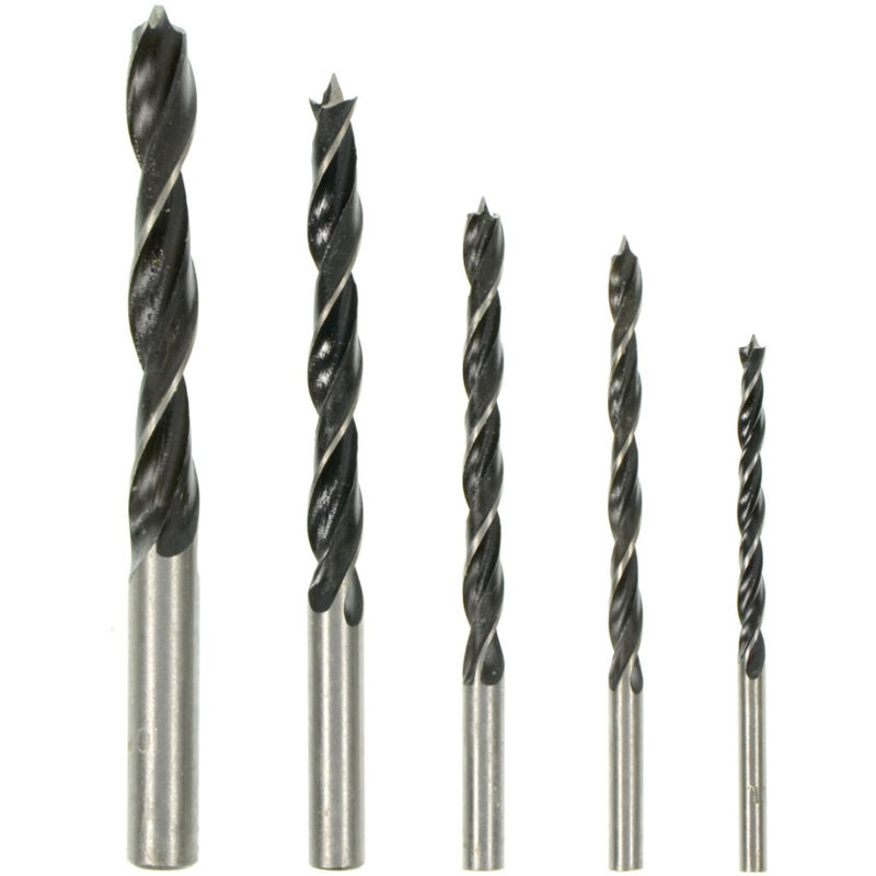 foto del prodotto trade shop traesio set kit 5 pezzi punte punta per trapano foratura fori su ferro 4 5 6 7 8 mm 