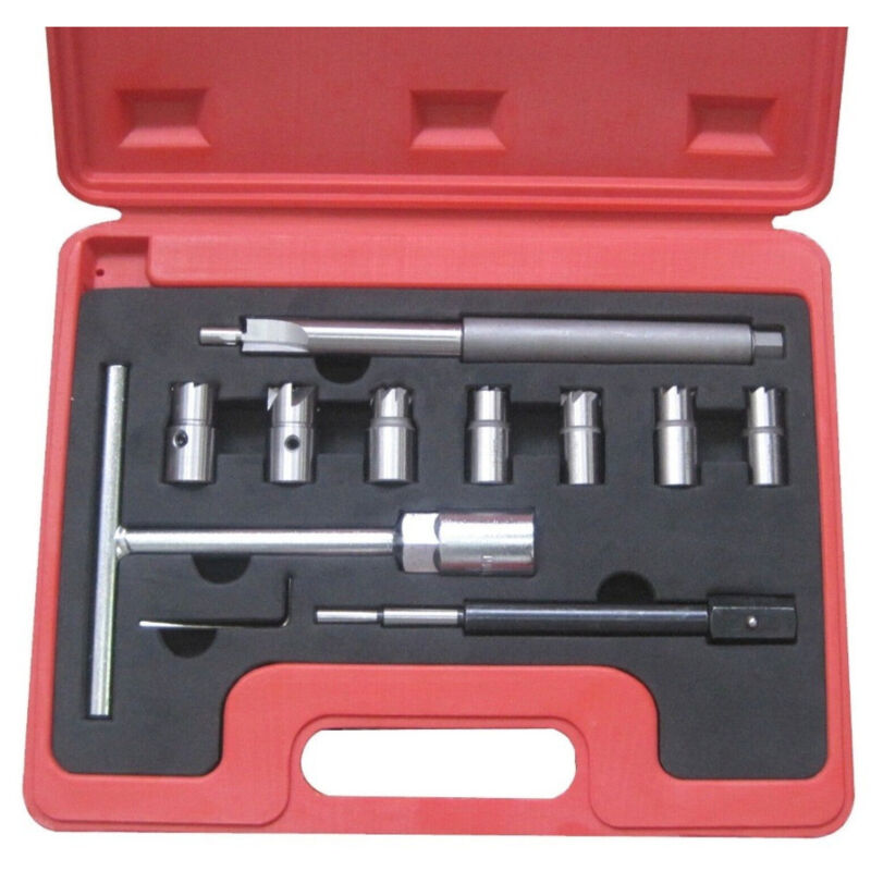 foto del prodotto trade shop traesio set kit alesatori per la pulizia iniettore iniettori auto motore diesel 11 pz 