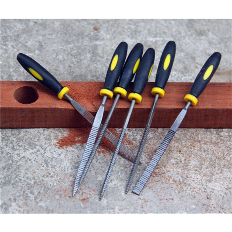foto del prodotto trade shop traesio set lime e raspe lima raspa per metallo ferro legno 5 pezzi kit 200 mm limatura 