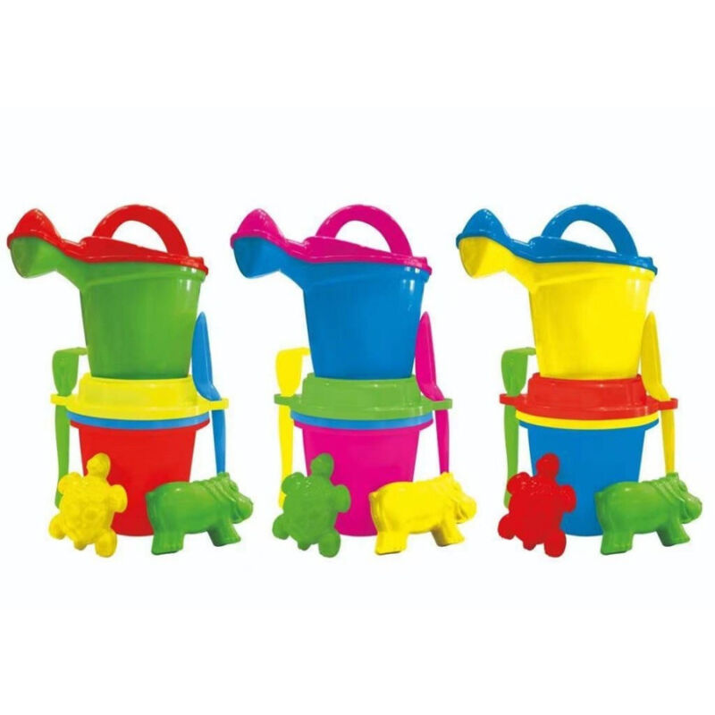 foto del prodotto trade shop traesio set mare secchiello innaffiatoio formine giocattoli bambini vari colori 000139a 