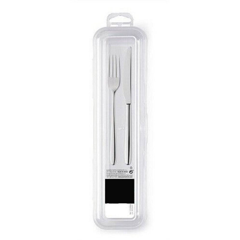 foto del prodotto trade shop traesio set porta posate custodia milleusi in plastica trasparente da viaggio my box 