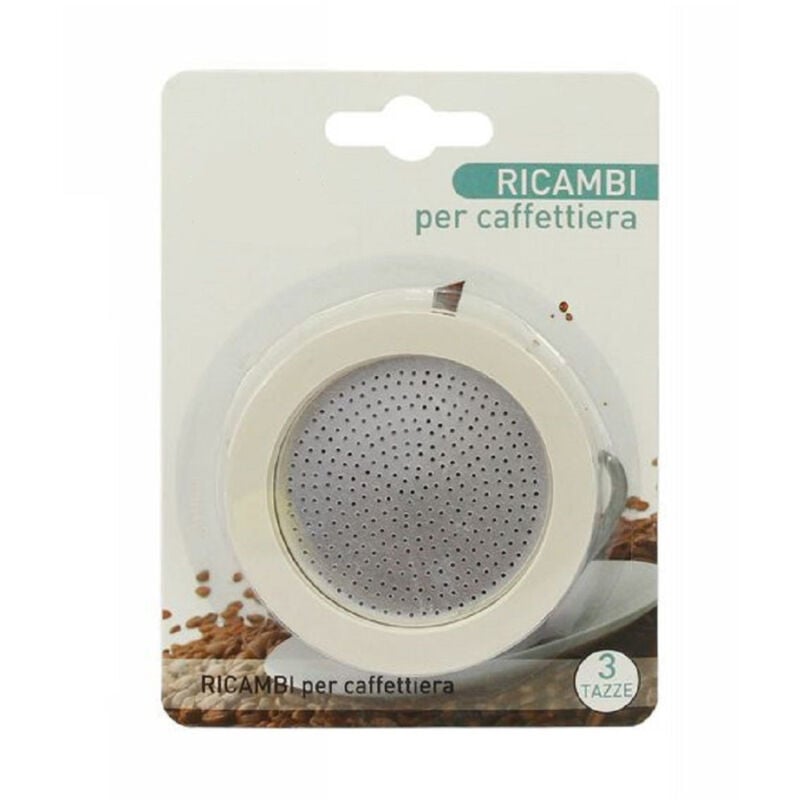 foto del prodotto trade shop traesio set ricambi guarnizione gomma filtro per caffettiera moka caff da 3 tazze 53326 