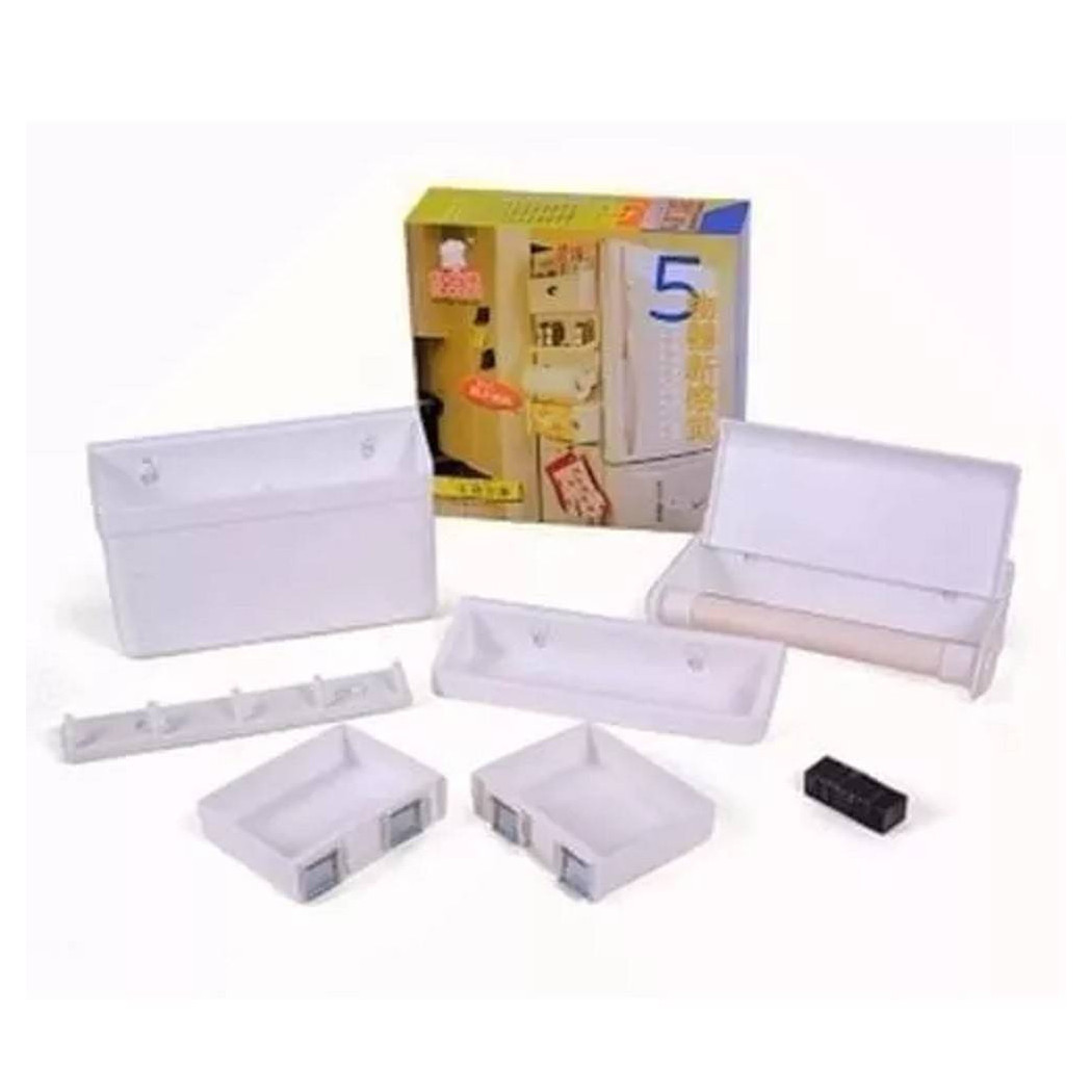 foto del prodotto trade shop traesio set scaffali a combinazione magnetica 5in1 magnete frigorifero multifunzionale 