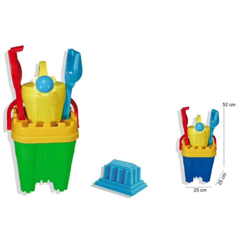 foto del prodotto trade shop traesio set secchiello castello innaffiatoio accessori per spiaggia mare 25x52cm 113063 