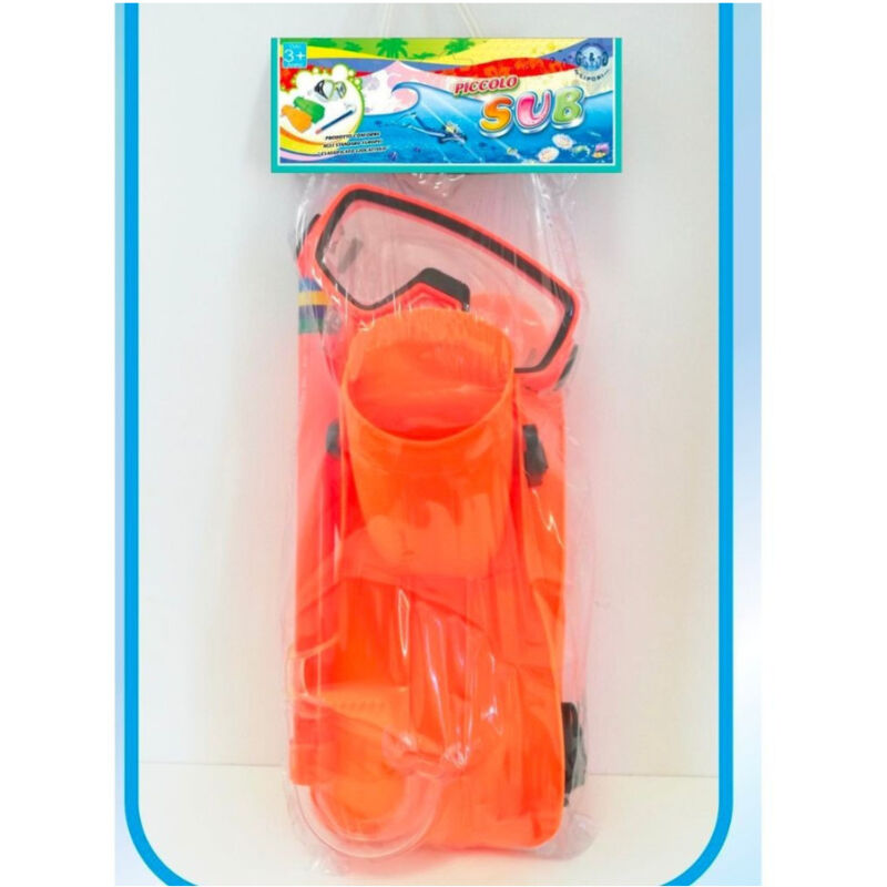foto del prodotto trade shop traesio set subacqueo piccolo sub maschera pinne e boccaglio per bambini mare piscina 