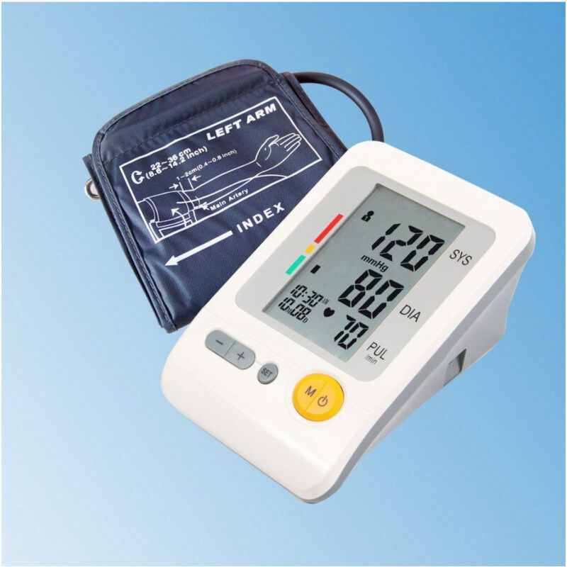 foto del prodotto trade shop traesio sfigmomanometro misuratore pressione digitale braccio automatico 103h 